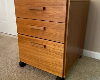 Faarup Mobelfabrik Danish Modern Teak Rolling Cabinet Nightstand MCM