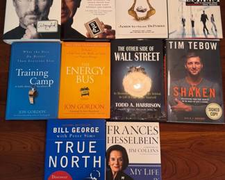 Signed Leadership Business Book Lot 10 Hardcover Books Steve Jobs, Tim Tebow, Jon Gordon