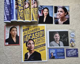 Alexandria OcasioCortez AOC Memorabilia Collection  Posters, Photos, Buttons