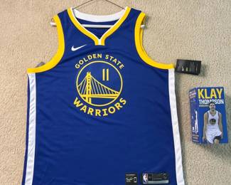 Golden State Warriors Klay Thompson Nike Jersey size 52 and Bobblehead