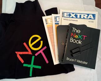 Vintage NeXT Computer Turtleneck Shirt XL NeXT Book NeXTWORLD Magazine Lot Steve Jobs