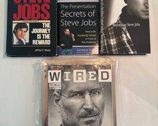 Steve Jobs Collection of Books With One Inscription 8 Magazines Wired Apple Biography Tech
