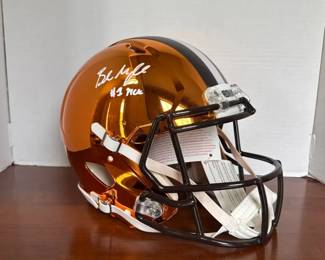 PSA Authenticated Baker Mayfield Signed, Chrome, Authentic Helmet.