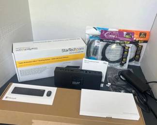 Computer Tech Electronics Lot  Keyboard, Mouse, Docking Station, More