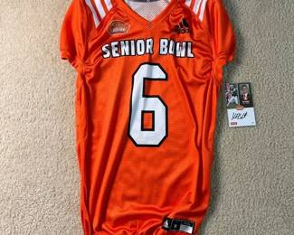 2018 Reeces Senior Bowl Adidas Jersey signed by Kurt Benkert. Size M w Signed Kurt Benkert Card