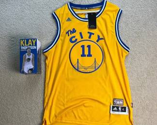JSA Authenticated Klay Thompson Signed Golden State Warriors Hardwood Classics Jersey Bobblehead