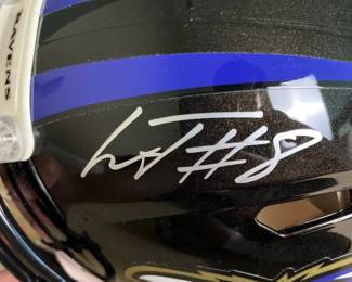 PSA Certified Lamar Jackson Signed Baltimore Ravens Authentic Football Helmet With Original Box