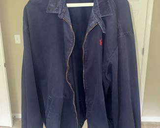 Polo Ralph Lauren Mens Navy Full Zip Cotton Windbreaker Jacket XL
