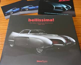 Bellissima Italian Auto Coffee Table Book Sealed, 2 Postcards