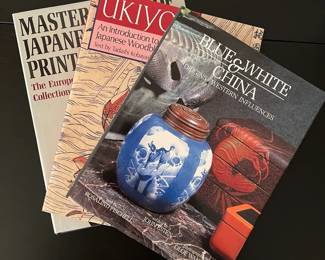 Vintage Art Books 3 Japanese Woodblock, Prints Blue White China All First Editions