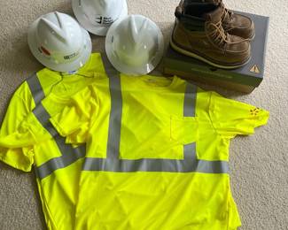 Keen SteelToed Work Boots 10.5 EE, HighVis Shirts, Hard Hats Work Safety Gear