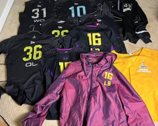 NFL Combine Athlete Worn Jersey Shirts And A Super Bowl Media Vest