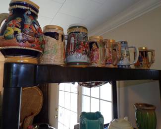 Collection beer steins some German