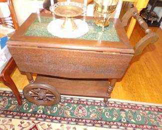 Walnut tea cart