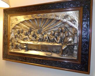 Metal relief Lords Supper