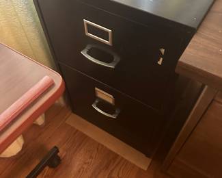 $24 two door steel file cabinet. Black, excellent.