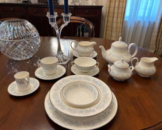 Another nice set of china accented in pale blue by Noritake