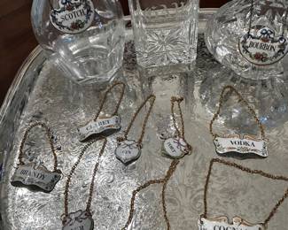 Sweet set of liqueur tags in enamel