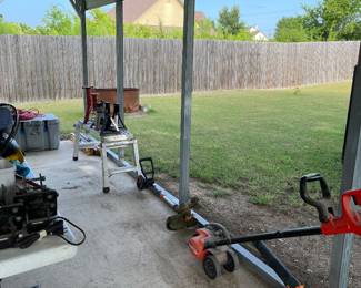 edger, blower, chain saw and other yard tools
