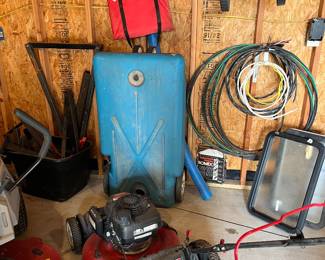 lawn mower, RV waste tank, grass feeder