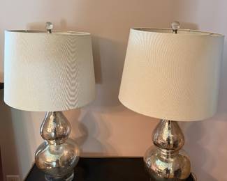 Pair of Mercury Glass Lamps