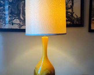 Vintage ochre lamps MCM (qty 2)