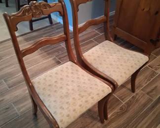 Vintage Carved Wood Dining Chairs 2 A