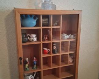 Wooden Trinket Cabinet Full of Trinkets