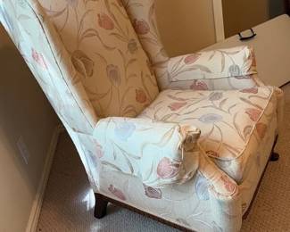 Wing Backed Upholstered Arm Chair