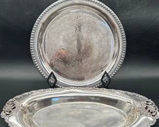 Pair Of Silverplated Serving Trays