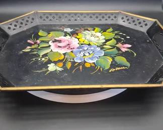 Vintage Hand Painted Serving Platter