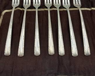 Vintage Sterling Silver Gorham Camillia Set Of Seven Cocktail Forks