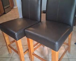 Faux Leather Dark Counter Haight Bar Stools X2 Ashley FurnitureA