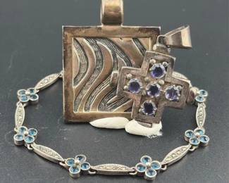 Sterling Bracelet And Pendants