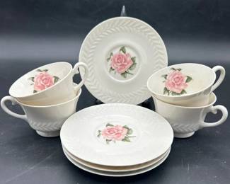 Theodore Haviland Regents Park Rose Tea for 4 C