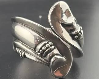 Sterling Hinge Thick Bangle Bracelet