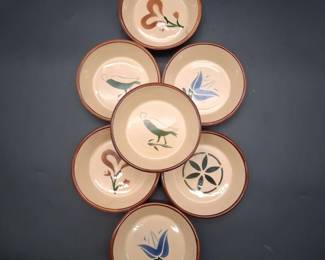Set Of 7 Studio Stoneware 4.5 Dip Bowls
