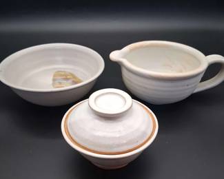 Vintage Studio Art Glazed Pottery Bowl Set