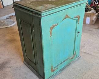 Vintage Green Sewing Machine Cabinet