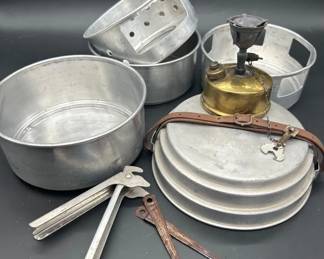 Vintage Primus No. 71 Camping Stove And Cookware