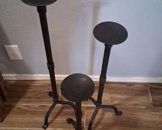 Large Rope Design Iron Candle Holders 3 Piece