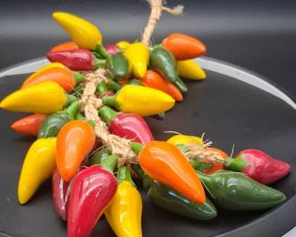 Multicolored Ceramic Jalapeno Ristra