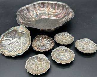 Assorted Metal Shell Serving Dishes