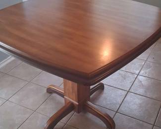 Wood Pedestal High Top Table 2 Tone Double Edged Ashley Furniture