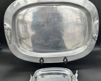 Golan Designs Handmade In Mexico Pewter Platter And Small Serving Tray
