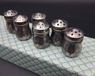 Boxed Collection Vintage Sterling 6 Mini Salt Pepper Shakers