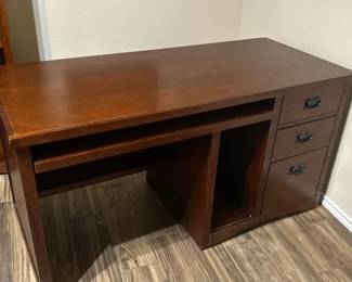 Martin Furniture Executive Desk with File Drawer Storage Cabinet Cherry Finish