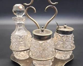 Vintage Crystal Condiment Containers