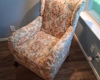 Antique Floral Accent Chair