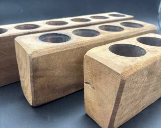 3 Vintage Wooden Sugar Molds